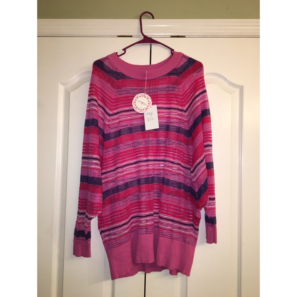 💕Pink Striped Multicolored Sweater💕